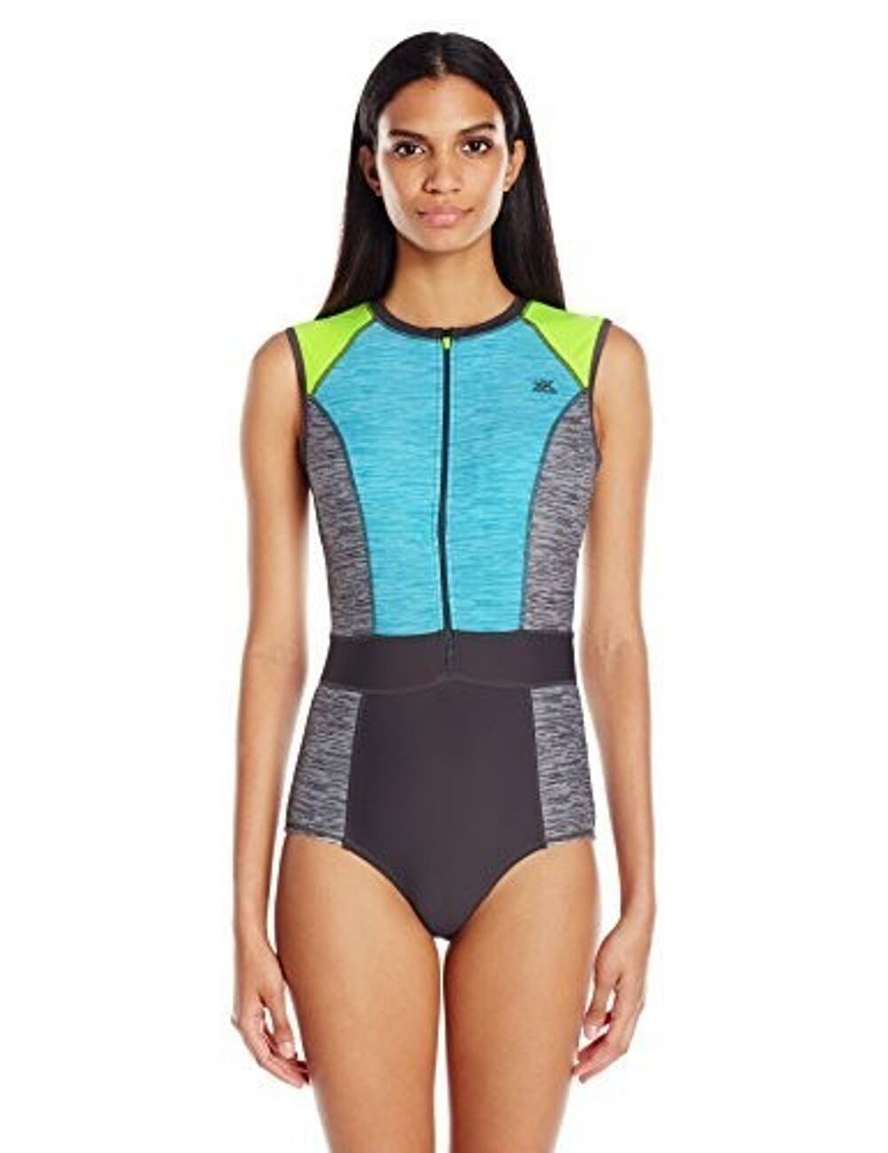 ZeroXposur Women Paddle One Piece Swimsuit Zest Size M